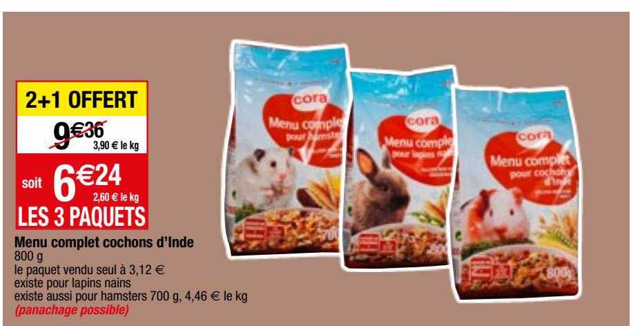 menu complet cochons d'inde