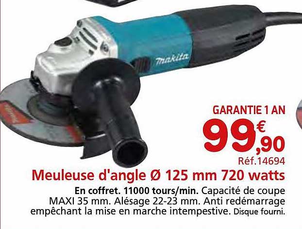 meuleuse d'angle ø125 mm 720 watts makita