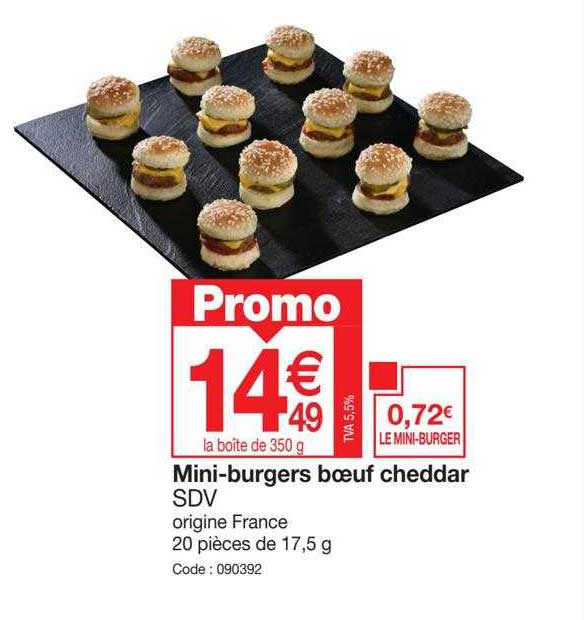 mini-burgers bœuf cheddar sdv