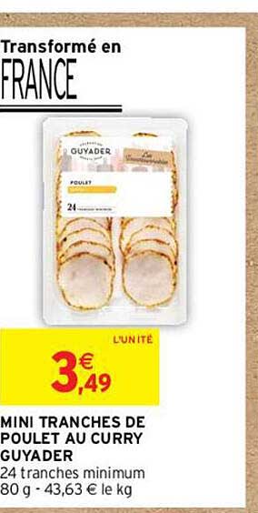Mini Tranches De Poulet Au Curry Guyader