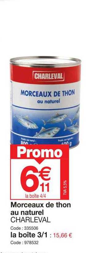 Morceaux De Thon Au Naturel Charleval