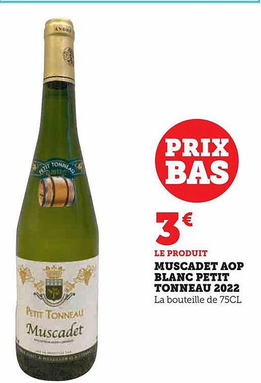 muscadet aop blanc petit tonneau 2022