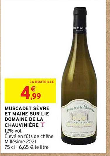 muscadet sèvre et maine sur lie domaine de la chauvinière