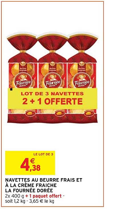 navettes au beurre frais et à la crème fraîche la fournée dorée