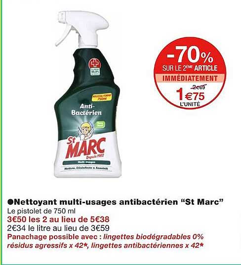 nettoyant multi-usages antibactérien "st marc"