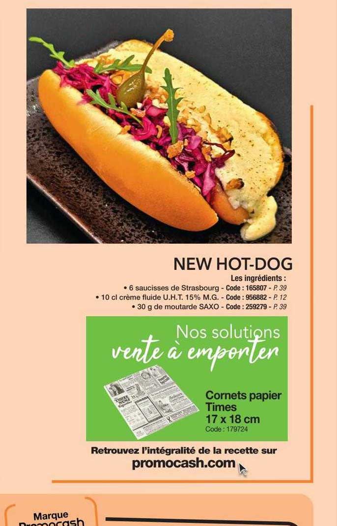 new hot-dog, cornets papier times 17 x 18 cm
