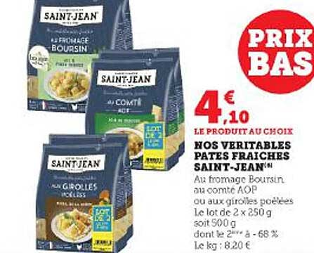 nos véritables pâtes fraîches saint-jean