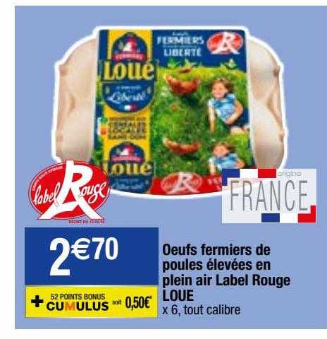 oeufs fermiers de poules élevées en plein air label rouge loue