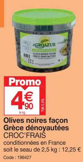 olives noires façon grèce dénoyautées croc'frais
