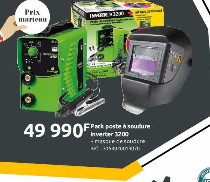 pack poste à soudure inverter 3200 + masque de soudure