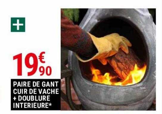 paire de gant cuir de vache + doublure interieure