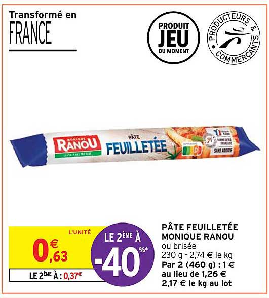 pâte feuilletée monique ranou
