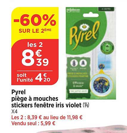 piège à mouches stickers fenêtre iris violet pyrel