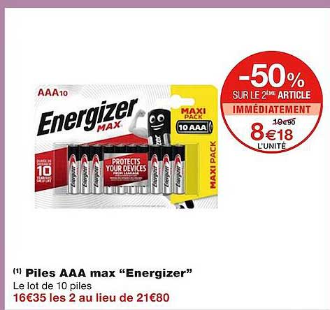 Piles Aaa Max "energizer"