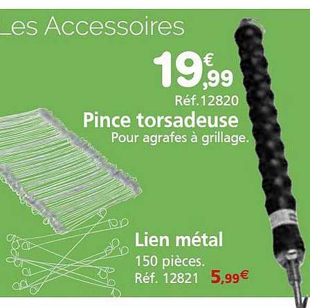 pince torsadeuse, lien métal