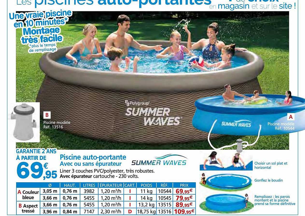 piscine auto-portante avec ou sans épurateur summer waves