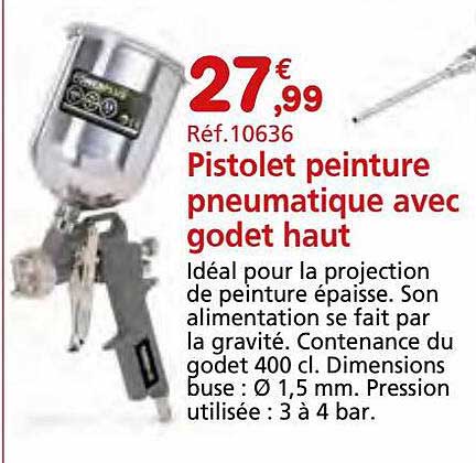 pistolet peinture pneumatique avec godet haut