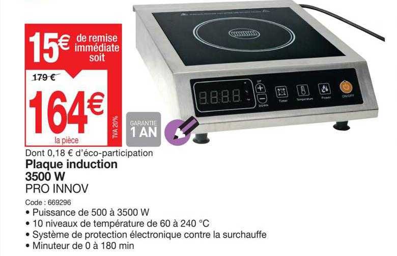 plaque induction 3500w pro innov