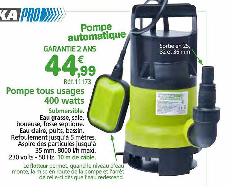 pompe tous usages 400 watts werka pro