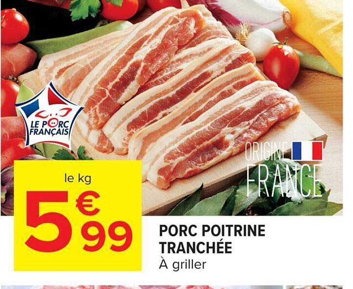 Porc Poitrine Tranchée
