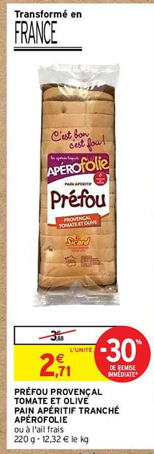 préfou provençale tomate et olive pain apéritif tranché apérofolie