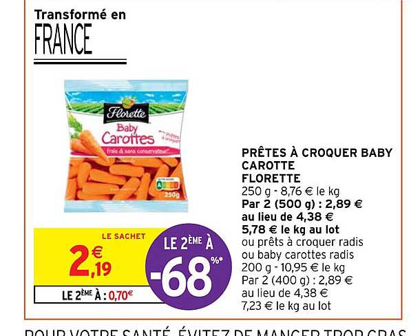prêtes à croquer baby carotte florette