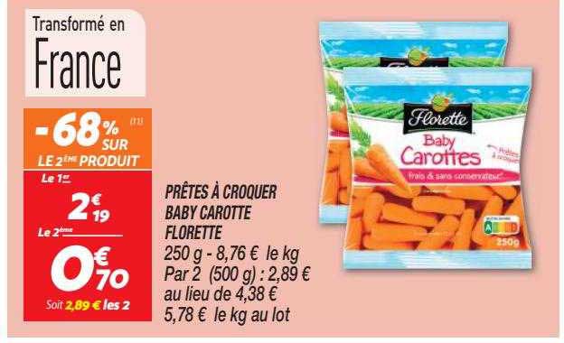 prêtes à croquer baby carotte florette