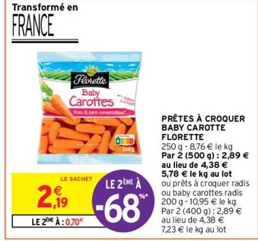 prêtes à croquer baby carotte florette