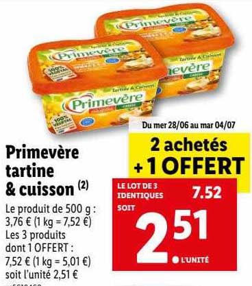 Primevère Tartine & Cuisson