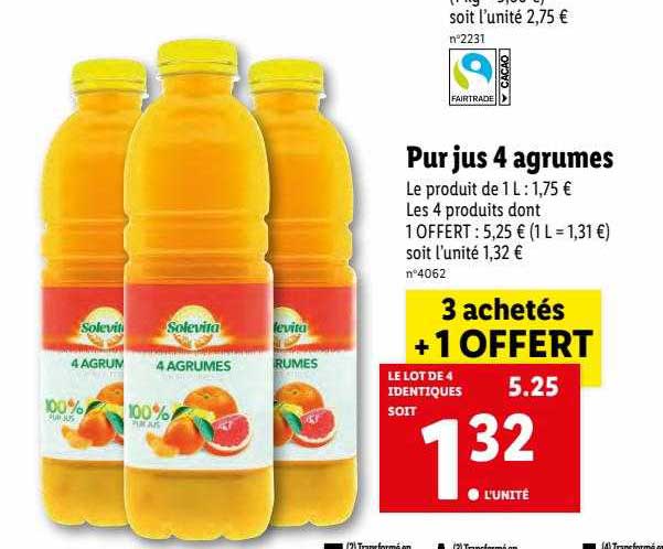 Pur Jus 4 Agrumes Solevita