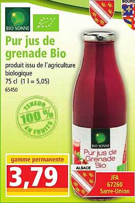 pur jus de grenade bio bio sonne