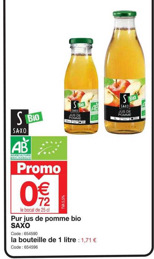 Pur Jus De Pomme Bio Saxo