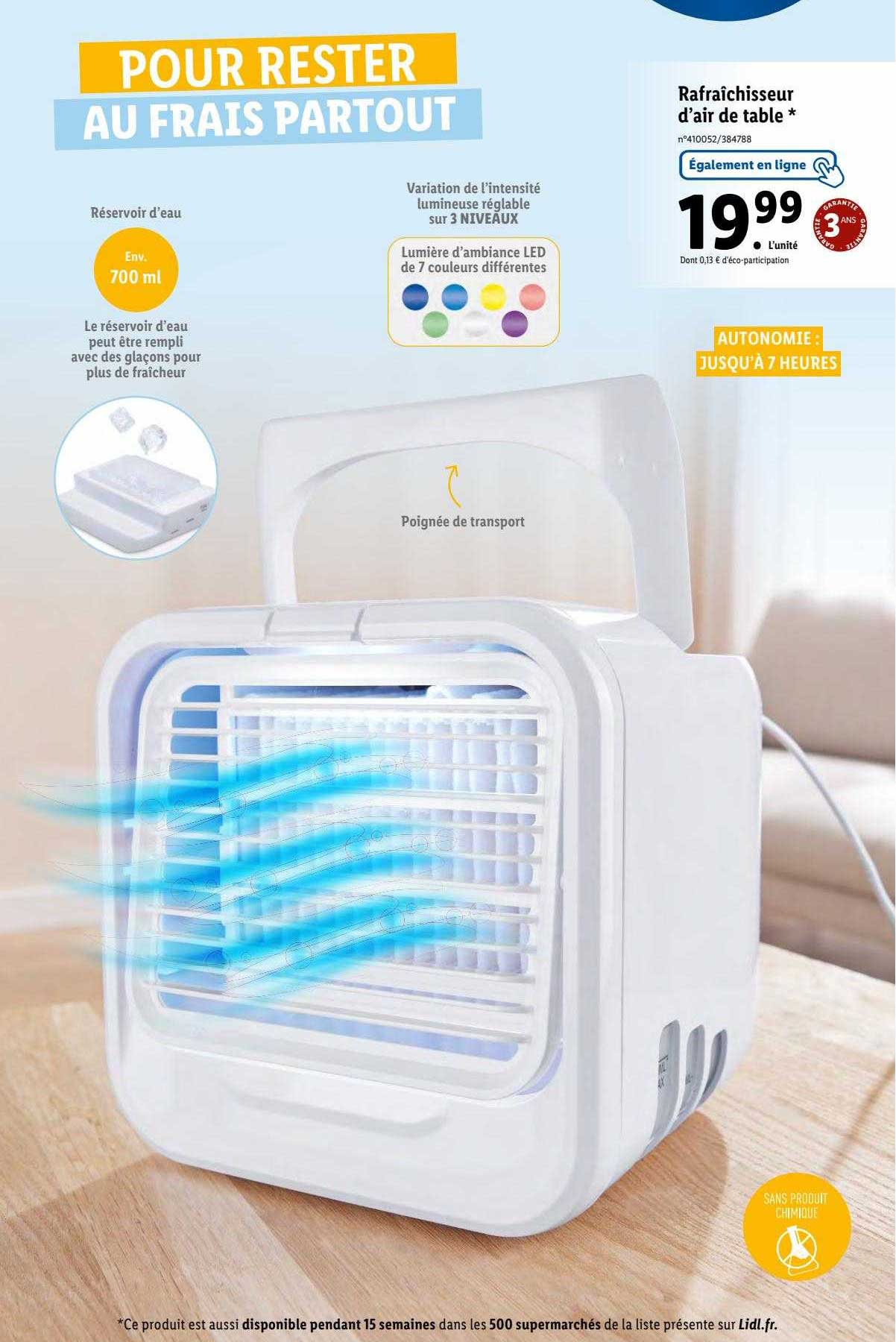 rafraîchisseur d'air de table