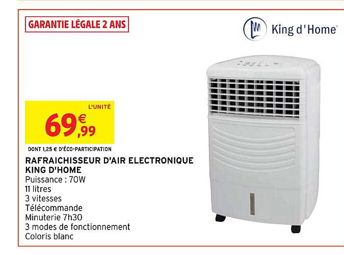 rafraichisseur d'air électronique king d'home