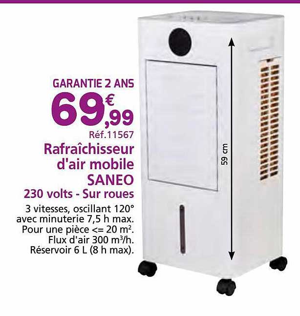 rafraîchisseur d'air mobile sanéo