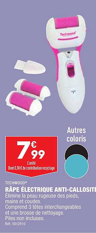 râpe électrique anti-callosité techwood