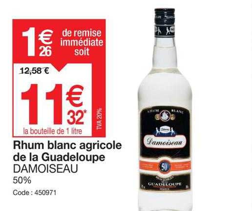 Rhum Blanc Agricole De La Guadeloupe Damoiseau
