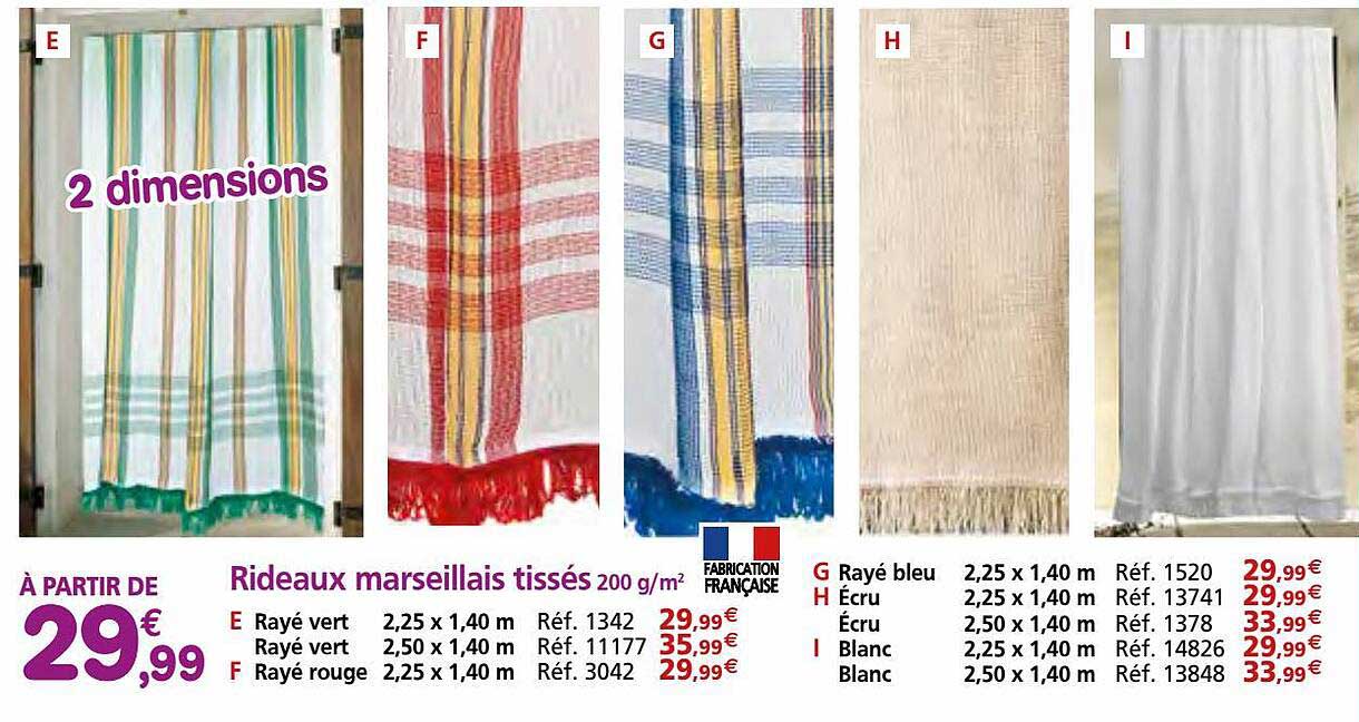 rideaux marseillais tissés