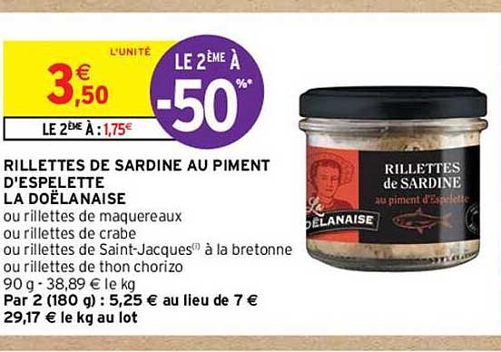 rillettes de sardine au piment d'espelette la doëlanaise