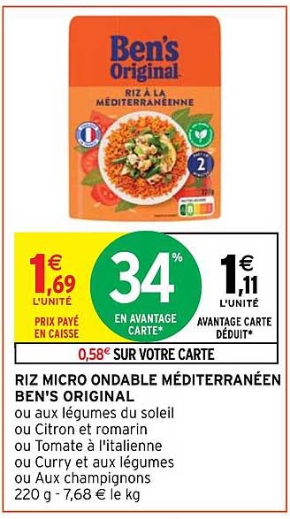 riz micro ondable méditerranéen ben's original