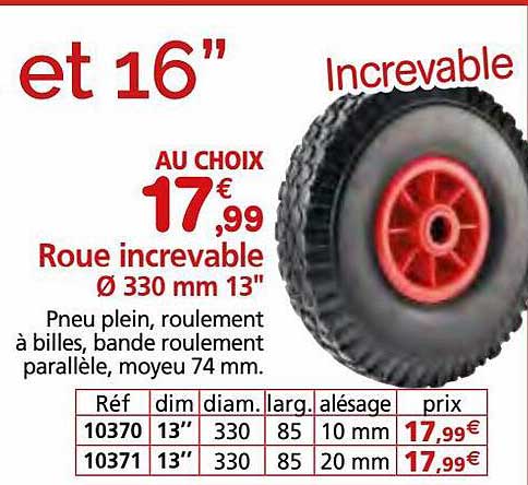 roue increvable ø330 mm 13"