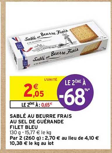 Sablé Au Beurre Frais Au Sel De Guérande Filet Bleu