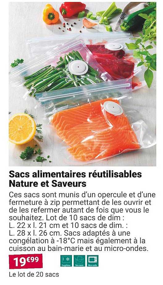 sacs alimentaires réutilisables nature et saveurs