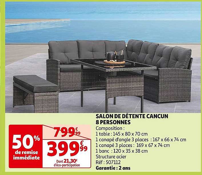 salon de détente cancun 8 personnes