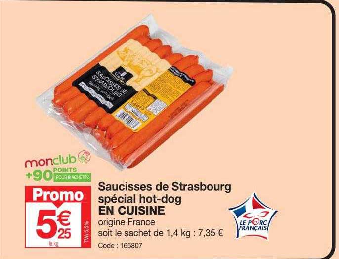 saucisses de strasbourg spécial hot-dog en cuisine