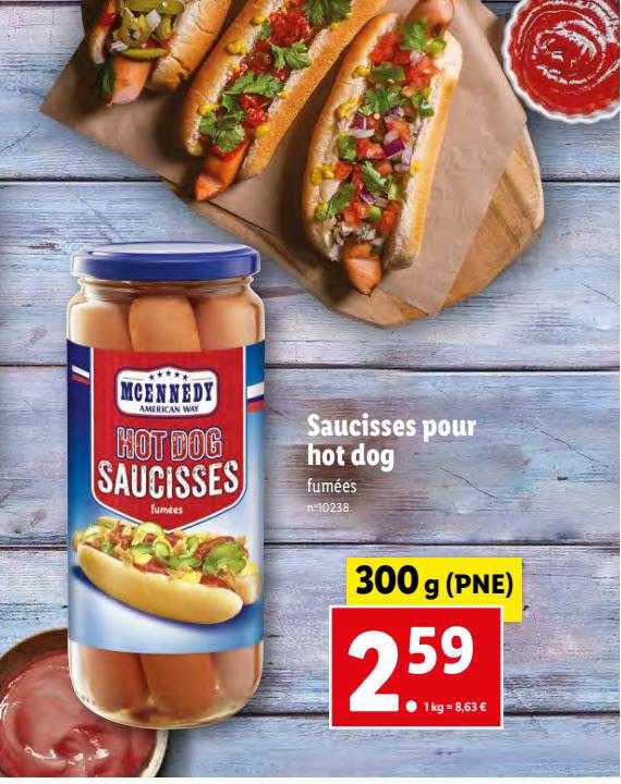 saucisses pour hot dog mcennedy