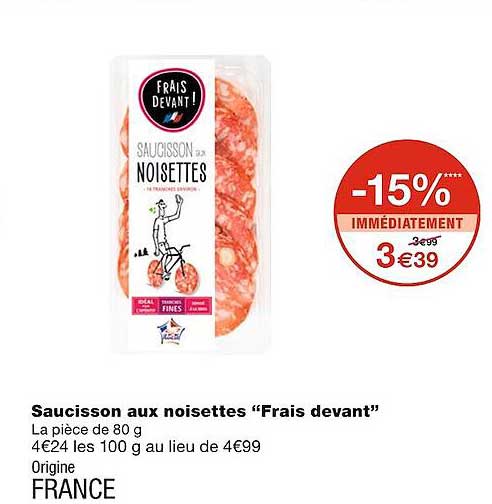 Saucisson Aux Noisettes "frais Devant"