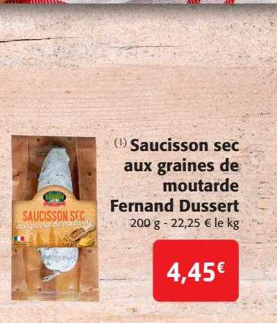 saucisson sec aux graines de moutarde fernand dussert
