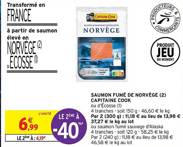 saumon fumé de norvège capitaine cook