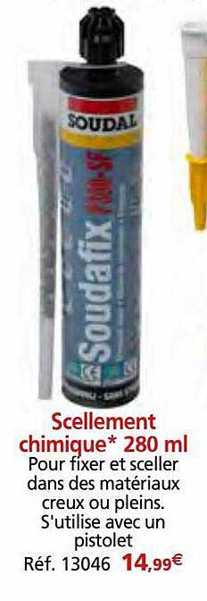 scellement chimique 280ml soudal